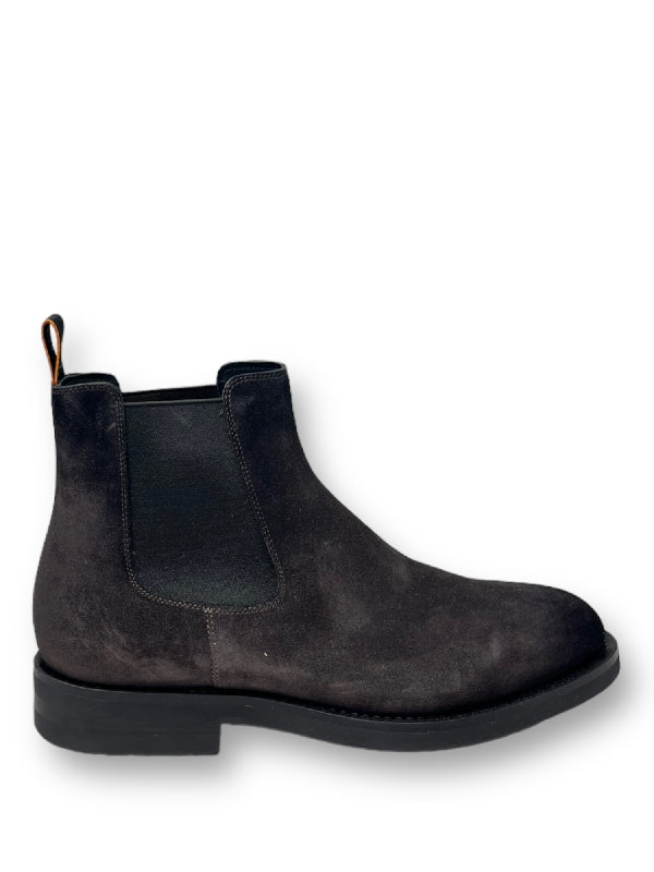 Round Toe Suede Chelsea Boots