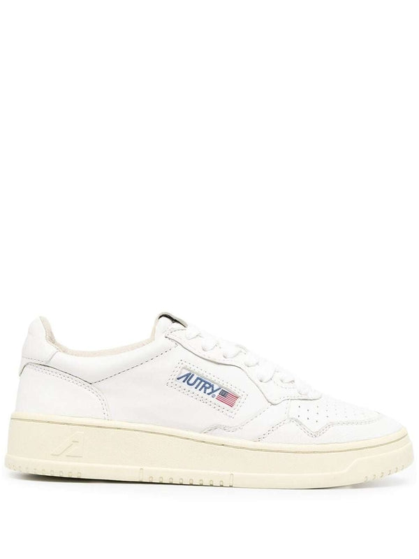 White Leather Sneakers with Logo Autry Woman Low Top Sneakers
