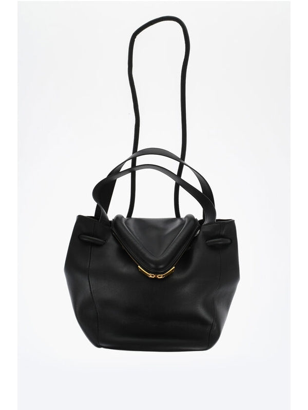 Black Leather Bucket Bag