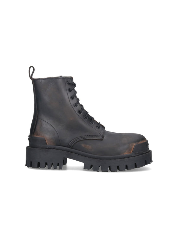 Strike Vintage Leather Lace-Up Boots