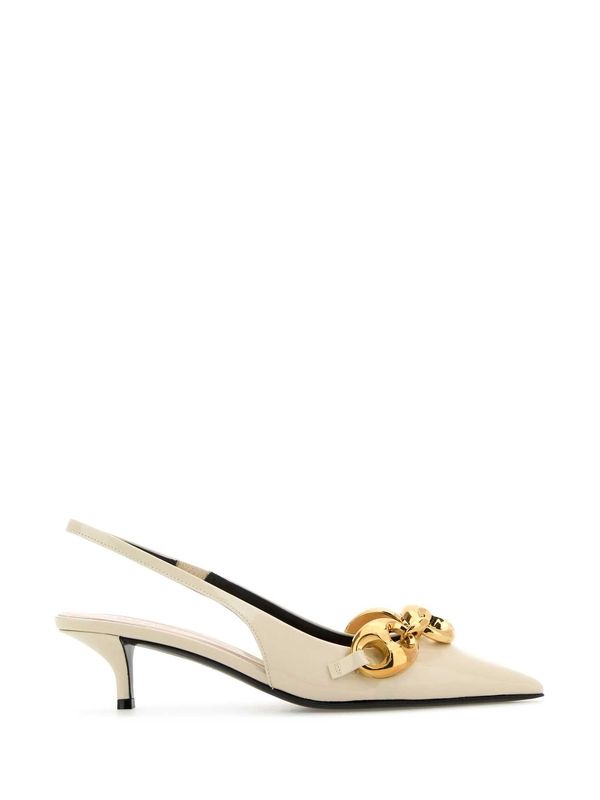 Chain Decoration Leather
  Slingback Heel