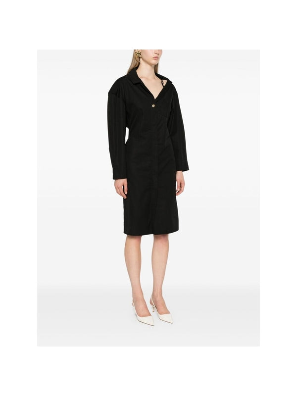 アシンメトリーシャツドレス