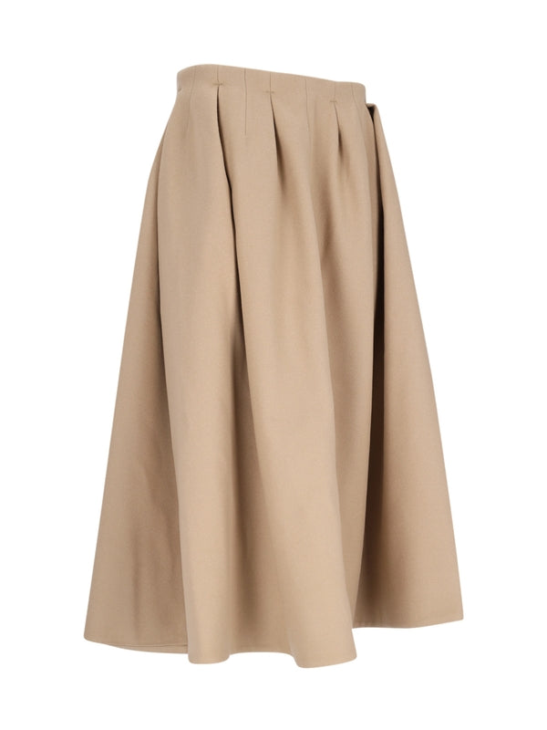 Wool Cashmere Midi Skirt - Jente