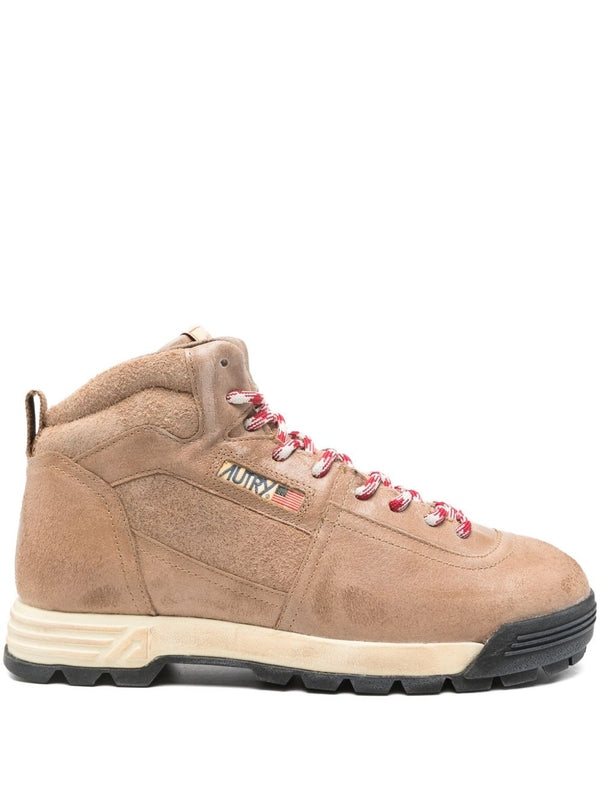 Autry Beige Lace-Up Boots