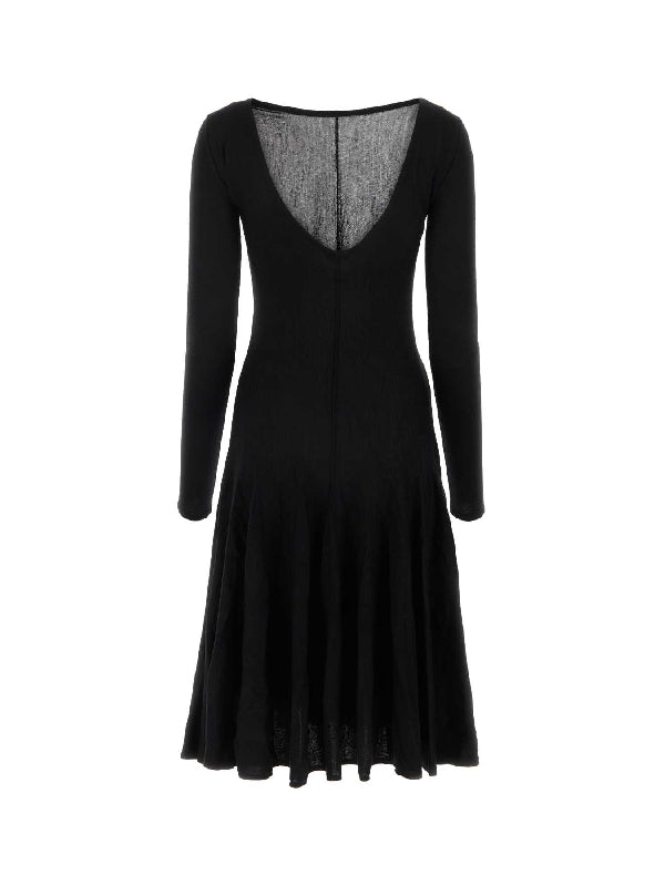 Backless Flare Wool Dress