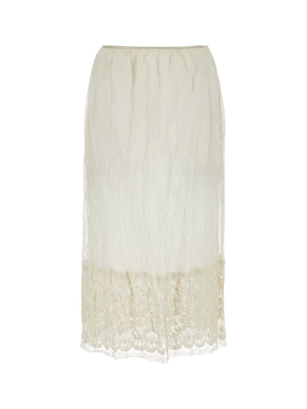 Back Triangle Logo Lace Skirt