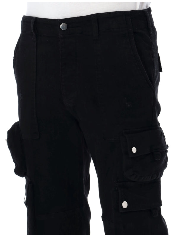 Strap Detail Cotton Cargo Pants