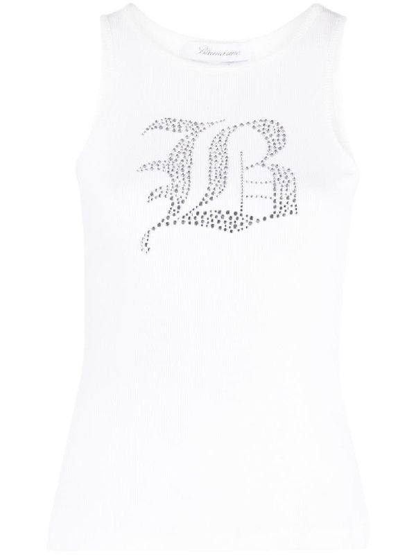 Rhinestone
  Logo Sleeveless Top