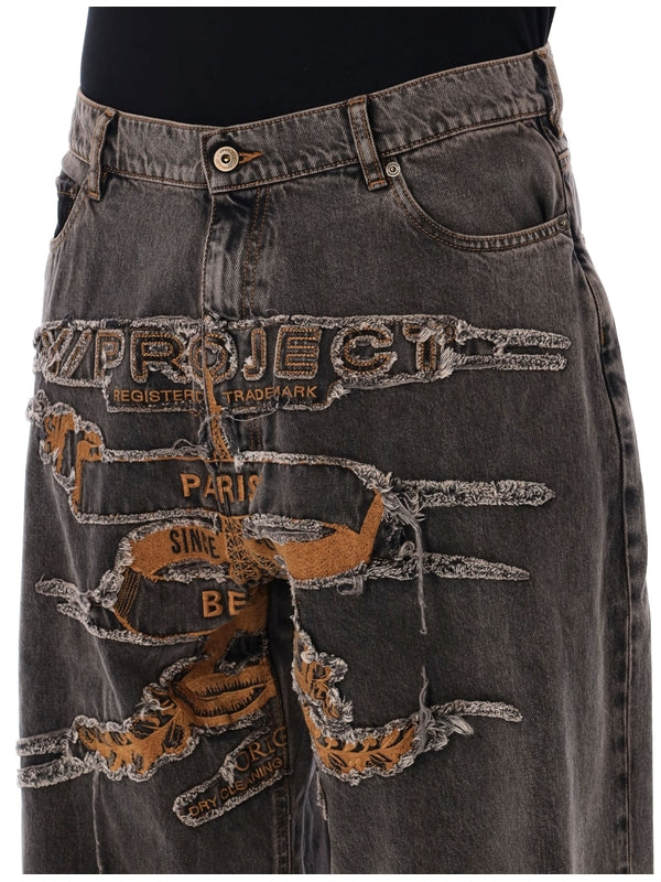 Evergreen Paris Patch Denim Pants