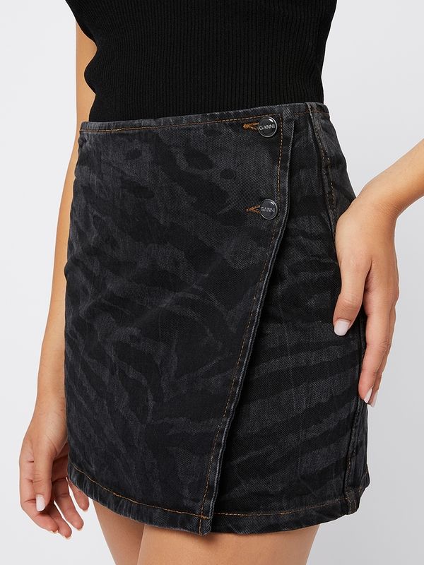 Animal Printing Denim Mini Skirt