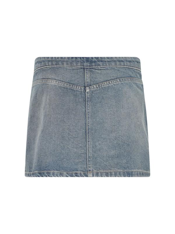 Back Logo Denim Skirt