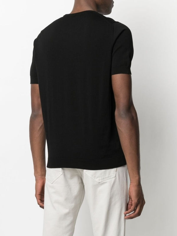 Black Crewneck Cotton T-Shirt