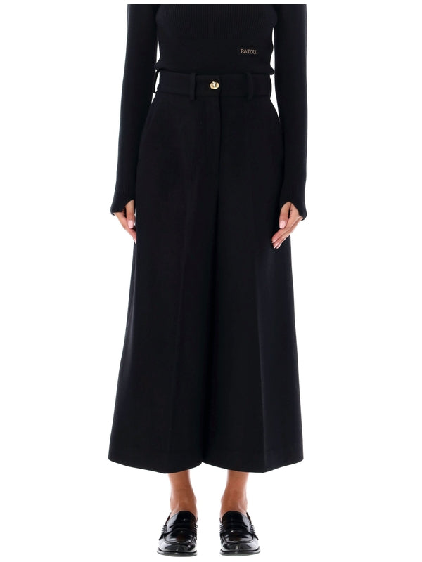 PATOU - Gold Button Wide Crop Pants - Jente