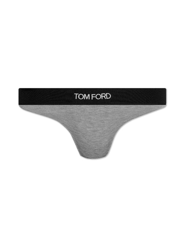 Logo Banded Stretch Triangle
  Thong Panties