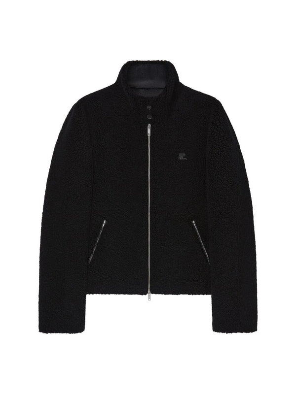 Logo Embroidery High Neck Shearling
  Jacket