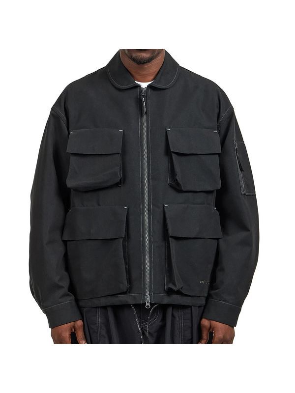 Multi-Pocket Cotton Zip-Up Jacket