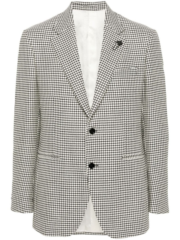 Boutonniere Check Pattern Jacket