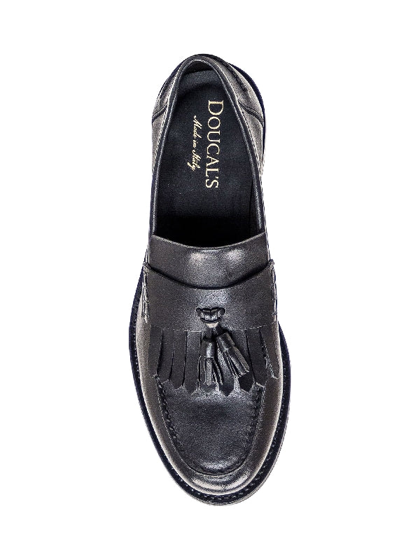 Tassel Decorated Leather Loafers