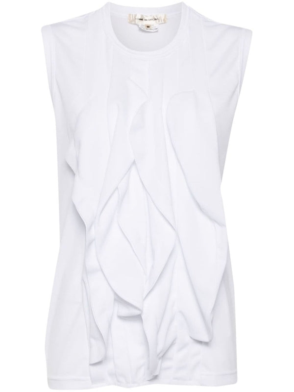 White Ruffle Sleeveless