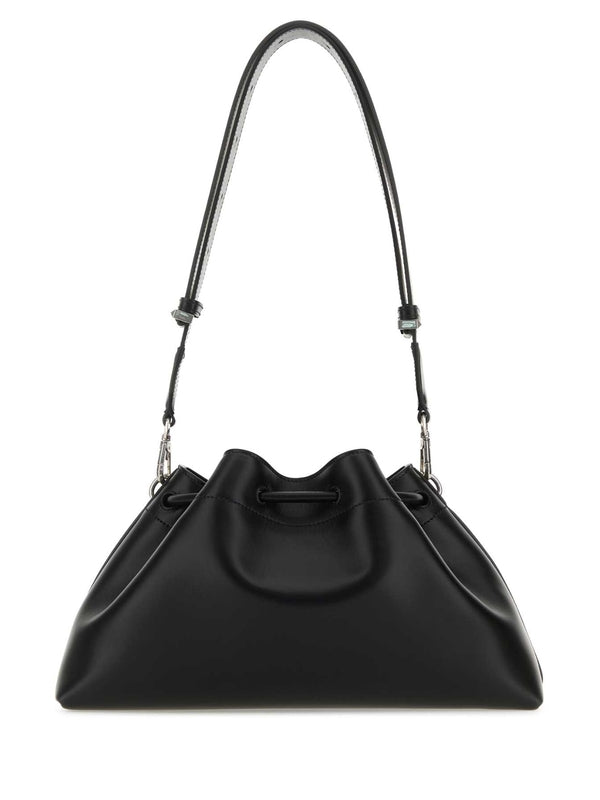 Black Leather Bucket Bag