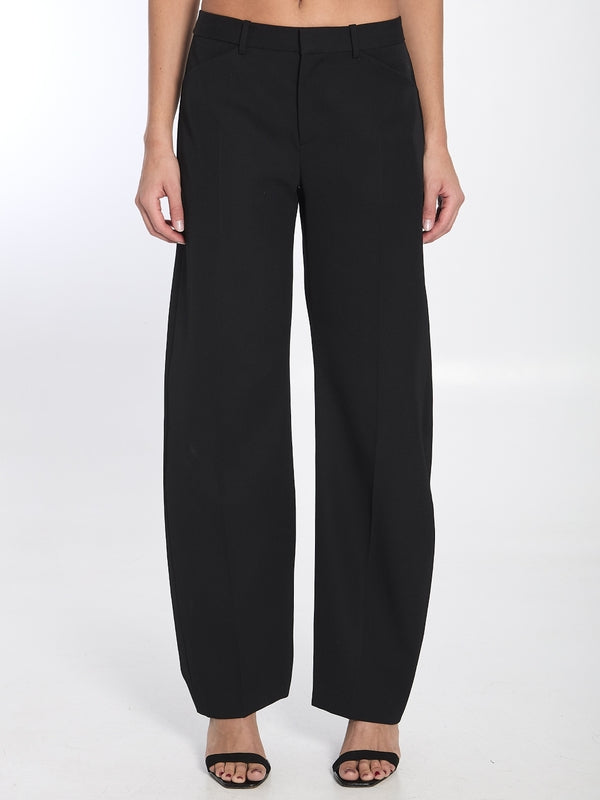 Black Wool Tailored Pants