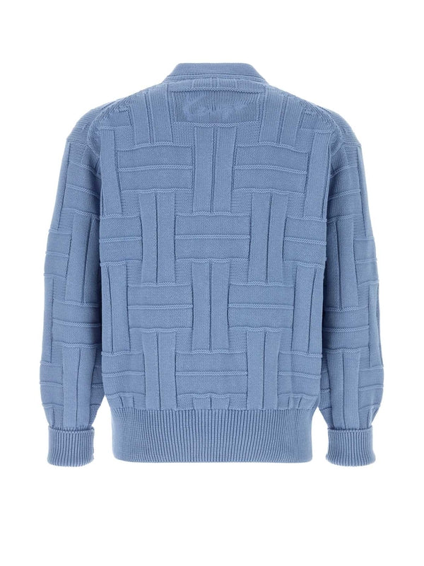 Weaving Detail Cotton Cardigan