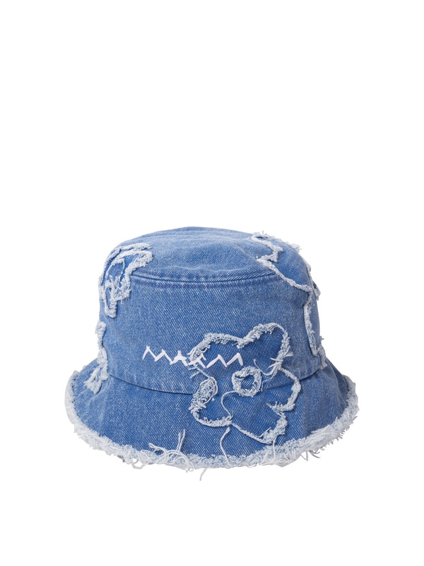 Flower Denim Bucket Hat