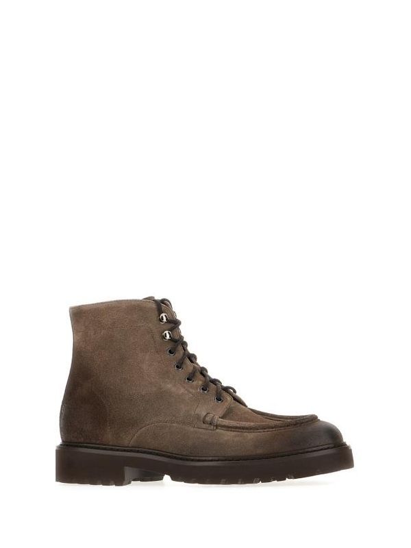 Suede Leather Lace-Up Boots