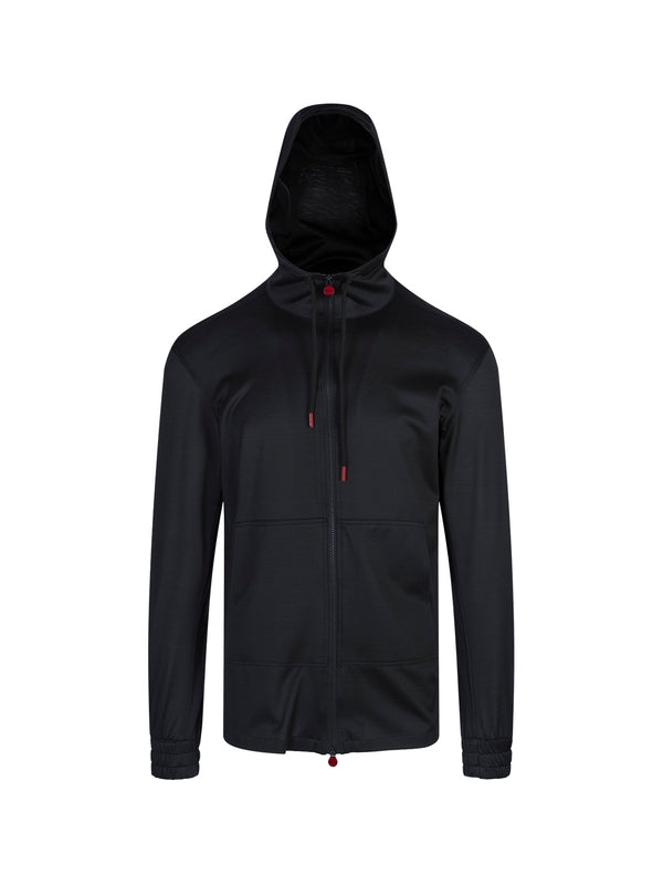 Drawstring Logo Hood Zip-Up Jacket