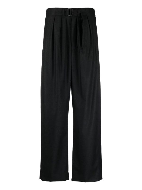 Cashmere Wool Blend Pintuck Pants