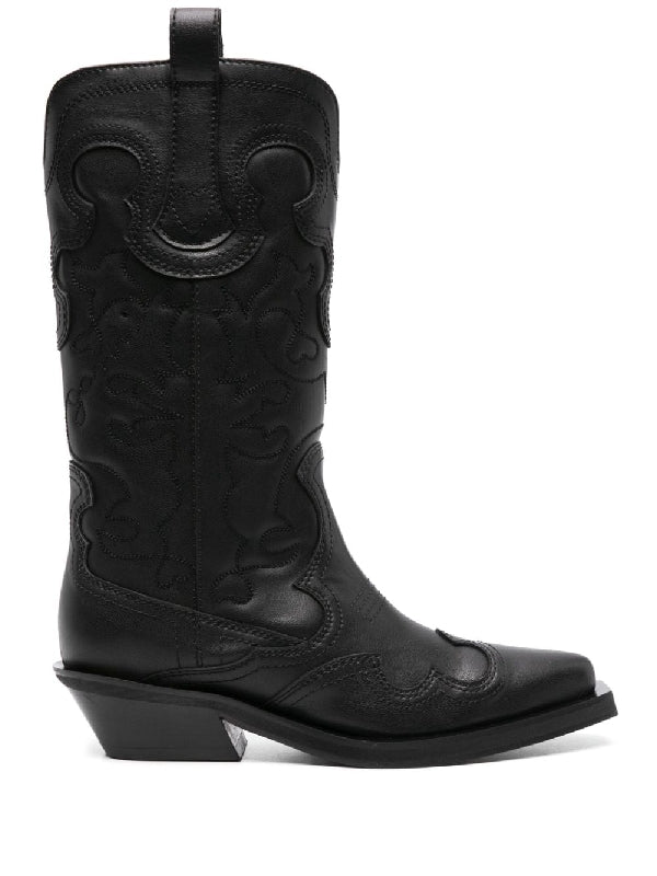 Black Shaft Western Mid Boots