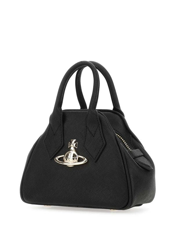 Yasmine Orb Logo Leather Tote Bag