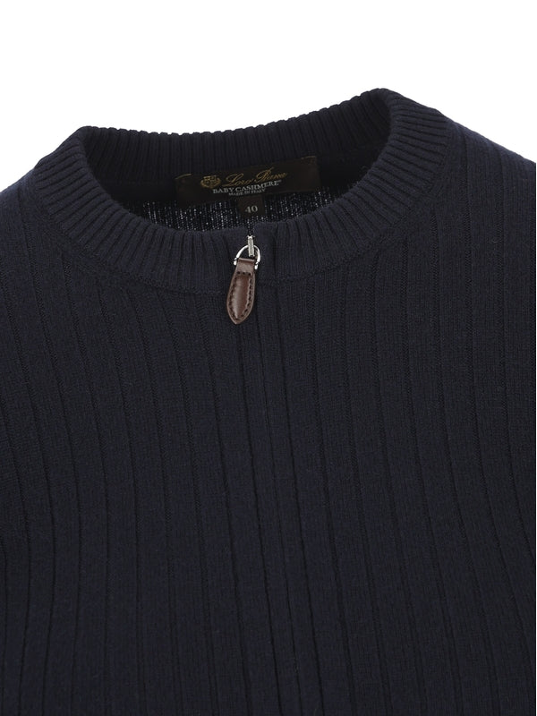 Zipper Detail Cashmere Knit