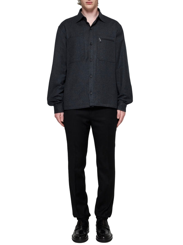 Zipper Pocket Wool Shirt