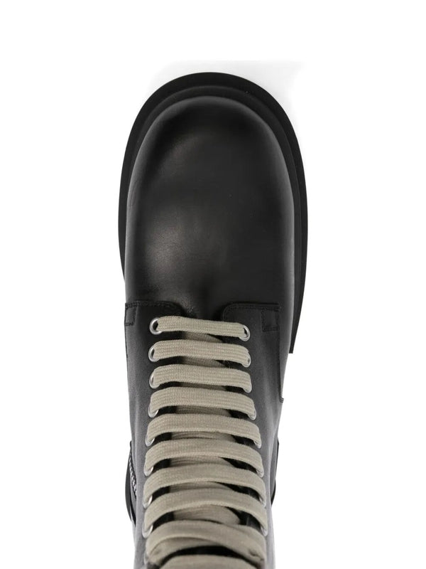 Rick Owens Black Lace-Up Boots