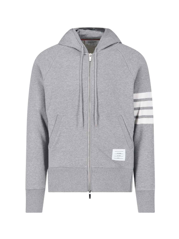 4-Bar Cotton Hoodie Zip-Up