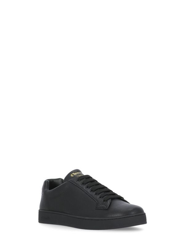 Black Leather Lowtop Sneakers