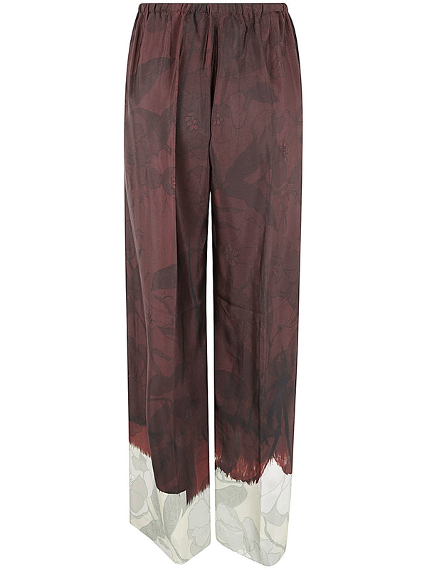 Allover Printing Silk Pants