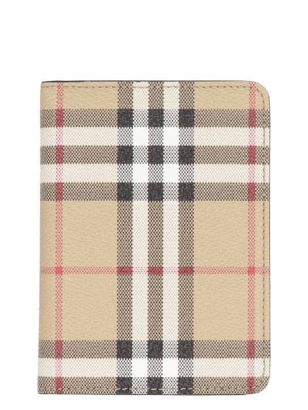 Vintage Check Pattern Passport Case