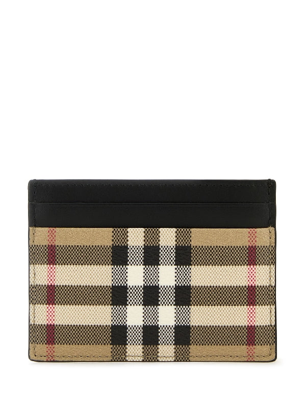 Vintage Check Panel Card Wallet