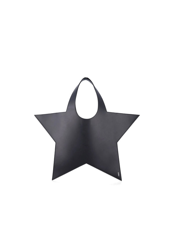 Star Logo Leather Tote Bag