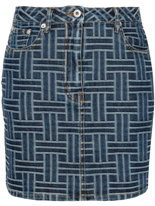 Weave Cotton Mini Skirt