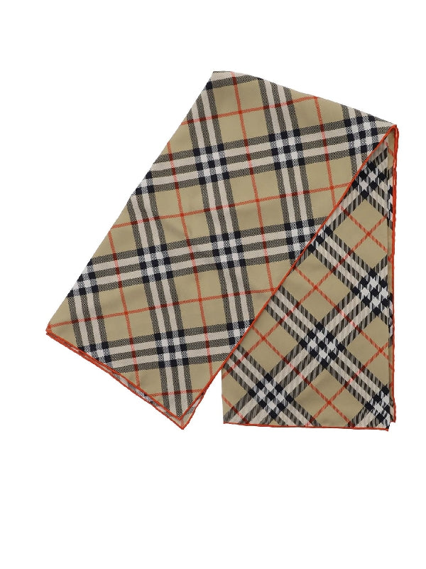 Check Silk Scarf - Jente