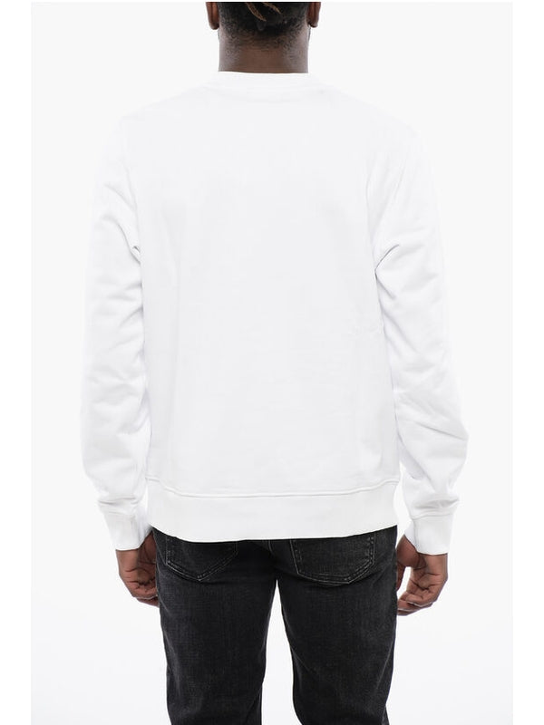 Solid Color S-GINN-K40 Crew-neck Sweatshirt with Printed Log Sweatshirts