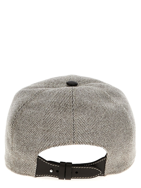 Herringbone Wool Baseball Cap