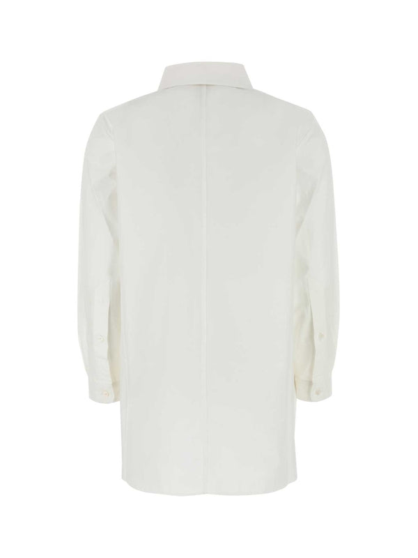 Round Collar Long Sleeve Cotton Shirt