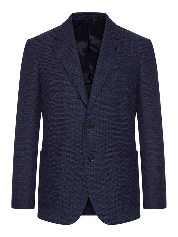 Boutonniere Pin Single
  Breasted Linen Wool Jacket