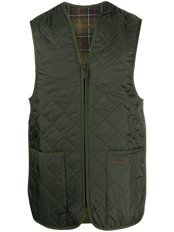 Inner Check Quilted Zip Vest