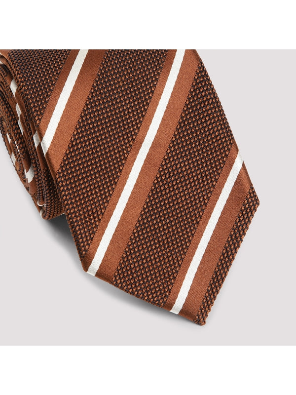 Diagonal Stripe Silk Necktie