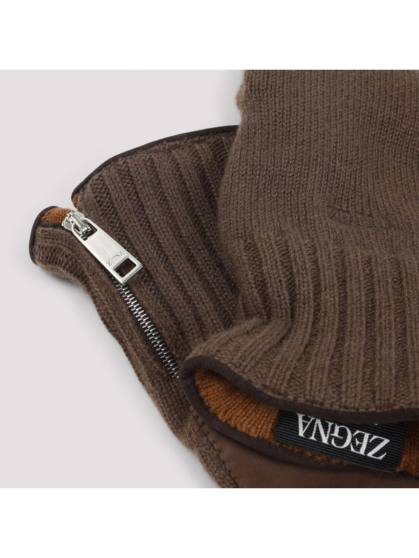 Z Zegna Brown Wool Gloves